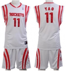 Houston Rockets 11 YAO White Jerseys&Shorts