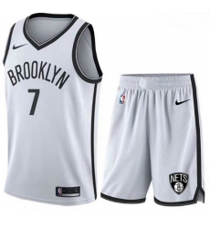 Nets 7 Kevin Durant White Nike Swingman Jersey 28With Shorts