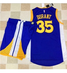 Warriors #35 Kevin Durant Blue A Set Stitched NBA Jersey