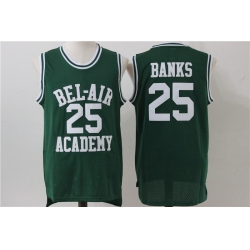 Men Bel Air Academy 25 Carlton Banks Green Stitched Movie Jersey