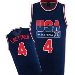 1992 Olympics Team USA 4 Christian Laettner Navy Blue Swingman Jersey 