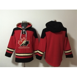 Men Team Canada Blank Red Black Ageless Must Have Lace Up Pullover Hoodie