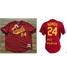 Men 15 Devils Dustin Pedroia ASU NCAA Red jersey