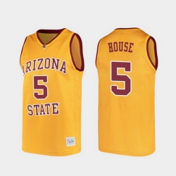 Men Arizona State Sun Devils Eddie House Alumni Gold College Basketball Jersey