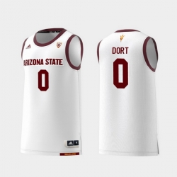 Men Arizona State Sun Devils Luguentz Dort White Replica College Basketball Jersey