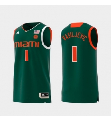 Men Miami Hurricanes Dejan Vasiljevic Green Replica College Basketball Jersey