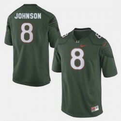 Men Miami Hurricanes Duke Johnson College Football Green Jersey