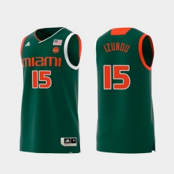 Men Miami Hurricanes Ebuka Izundu Green Replica College Basketball Jersey