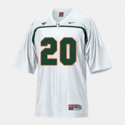 Men Miami Hurricanes Ed Reed College Football White Jersey