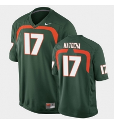 Men Miami Hurricanes Peyton Matocha Game Green College Football Jersey