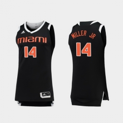 Men Miami Hurricanes Rodney Miller Jr. Black White Chase College Basketball Jersey