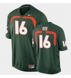 Men Miami Hurricanes Ryan Rizk Game Green College Football Jersey