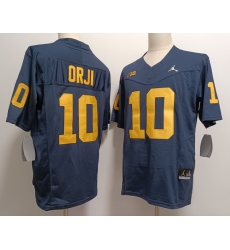 Men Michigan Wolverines Alex Orji #10  Navy Blue F U S E Stitched Jersey