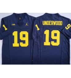 Men Michigan Wolverines Blue #19 Bryce Underwood Stitched NCAA Jersey