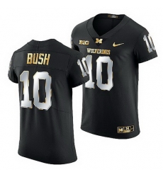 Michigan Wolverines Devin Bush Golden Edition Nfl Alumni Black Jersey