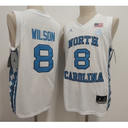 Men North Carolina Tar Heels  8 Caleb Wilson White Limited College Stitched Jersey