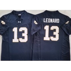 Men Notre Dame Fighting Irish #13 Riley Leonard Navy Stitched NCAA Jersey II