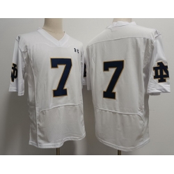 Men Notre Dame Fighting Irish Audric Estime #7 White 2023 Stitched Jersey no name