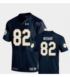 Men Notre Dame Fighting Irish Nic Weishar 82 Navy College Football Replica Jersey