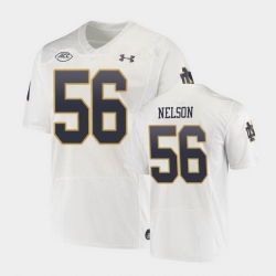 Men Notre Dame Fighting Irish Quenton Nelson Replica White College Football Playoff Jersey