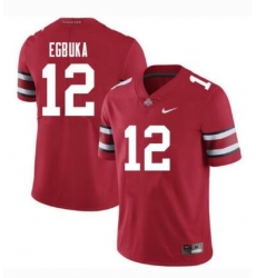 Men Nike #12 Egbuka Ohio State Buckeyes Scarlet NCAA Football Jersey