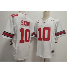 Men Ohio State Buckeyes #10 Julian Sayin White Stitched NCAA Jersey