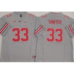 Men Ohio State Buckeyes #33 Jack Sawyer Gray Stitched NCAA Jersey II