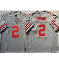 Men Ohio State Buckeyes GRAY #2 Caleb Downs Gray Stitched NCAA Jersey