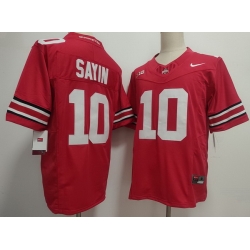 Men Ohio State Buckeyes Julian Sayin #10 Red Stitched NCAA Jersey
