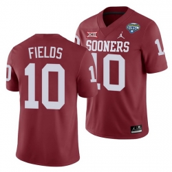 Oklahoma Sooners Pat Fields Crimson 2020 Cotton Bowl Classic College Football Jersey