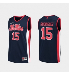 Men Ole Miss Rebels Luis Rodriguez Navy Replica College Basketball Jersey