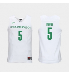 Men Oregon Ducks Miles Norris White Elite Authentic Performance College Basketball Jersey