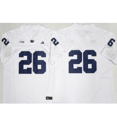 Men Penn State Nittany Lions  26 Saquon Barkley White No Name F U S E  Stitched Jersey