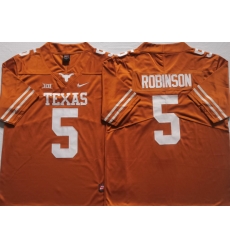 Men Nike Texas Longhorns #5 Bijan Robinson Nike NCAA Stitched Orange Football Jersey