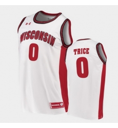 Men Wisconsin Badgers D'Mitrik Trice Replica White College Basketball Jersey