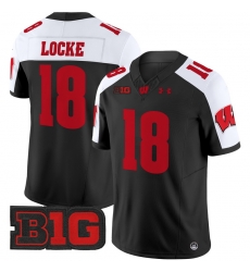Men Youth Wisconsin Badgers 18 Braedyn Locke Black Alternate 2024 Vapor Limited Jersey All Stitched