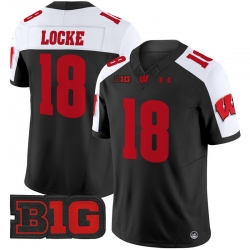 Men Youth Wisconsin Badgers 18 Braedyn Locke Black Alternate 2024 Vapor Limited Jersey All Stitched