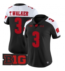 Women Wisconsin Badgers 3 Tawee Walker Black Alternate 2024 Vapor Limited Jersey All Stitched Women Wisconsin Badgers 3 Tawee Walker Black Alternate 2024 Vapor Limited Jersey All Stitched