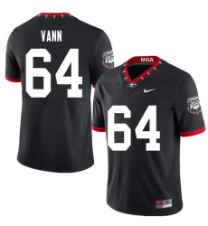 2020 Men #64 David Vann Georgia Bulldogs Mascot 100th Anniversary College Football Jerseys Sale-Blac