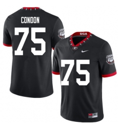 2020 Men #75 Owen Condon Georgia Bulldogs Mascot 100th Anniversary College Football Jerseys Sale-Bla