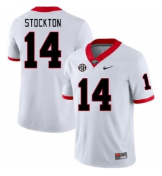 Men #14 Gunner Stockton Georgia Bulldogs College Football Jerseys Stitched-White