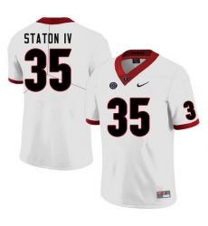 Men #35 John Staton IV Georgia Bulldogs College Football Jerseys Sale-White