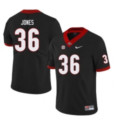 Men #36 Garrett Jones Georgia Bulldogs College Football Jerseys Sale-Black