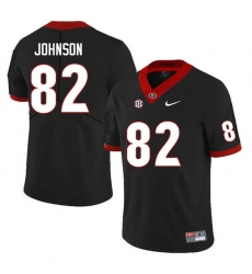 Men #82 Logan Johnson Georgia Bulldogs College Football Jerseys Sale-Black Anniversary