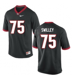 Men Georgia Bulldogs #75 Thomas Swilley College Football Jerseys-Black