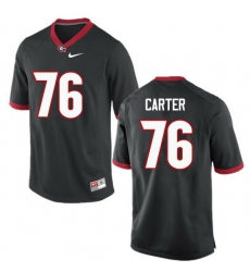 Men Georgia Bulldogs #76 Michail Carter College Football Jerseys-Black