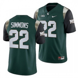 Michigan State Spartans Jordon Simmons Green College Football Men Jersey