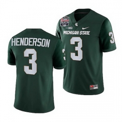 Michigan State Spartans Xavier Henderson Green 2021 Peach Bowl College Football Playoff Jersey