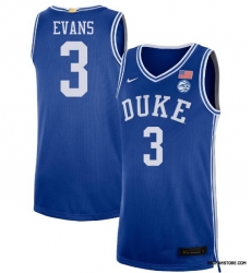 Men Duke Blue Devils Isaiah Evans #3 Blue Stitched NCAA Basketball Jersey