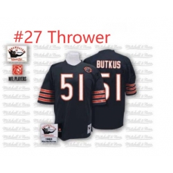 Mitchell and Ness Chicago Bears Thrower 27 Blue Team Color Big Number with Bear Patch Authentic Throwback NFL Jersey